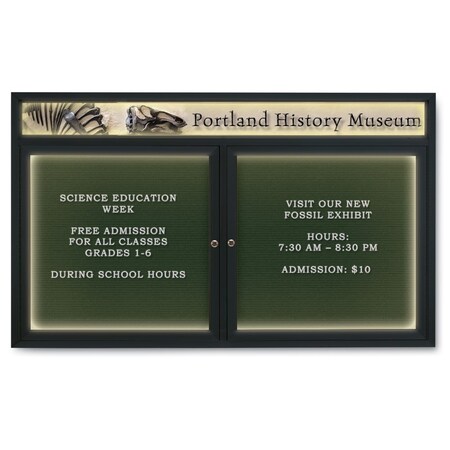United Visual Products Indoor Enclosed Combo Board, 42"x32", Gold Frame/Grey & Cloud UVCB4232G-GREY-CLOUD